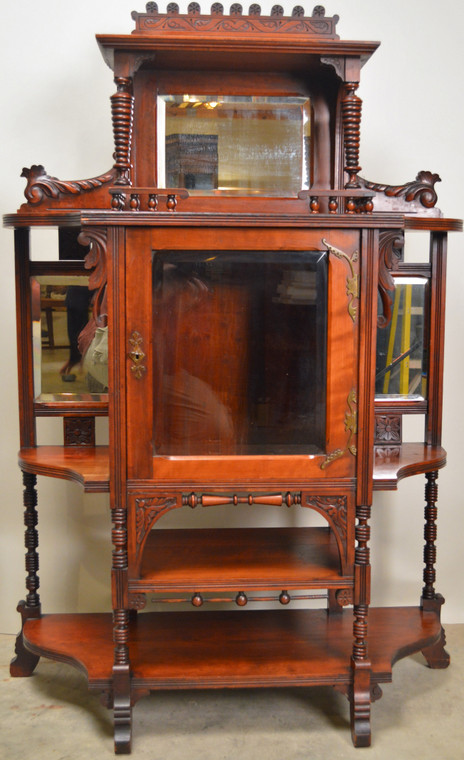 SOLD Victorian Cherry Display Cabinet / Etagere