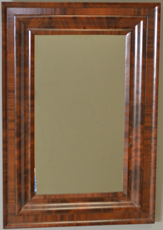SOLD Period Empire Oversize Flame Mahogany Mirror