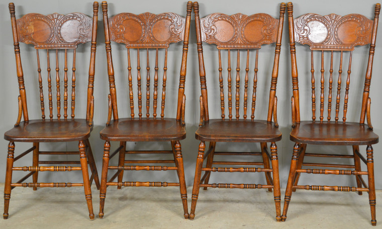 SOLD Set of 4 Stylish Press Back Dining Chairs