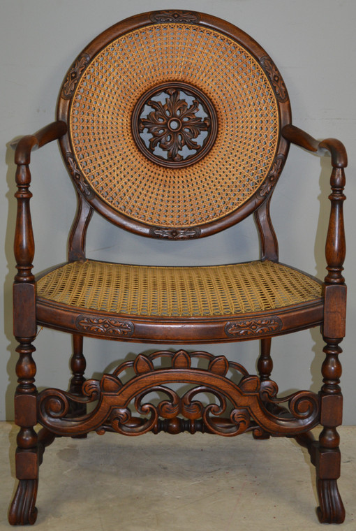 SOLD Carved Unusual Walnut Decorator Chair