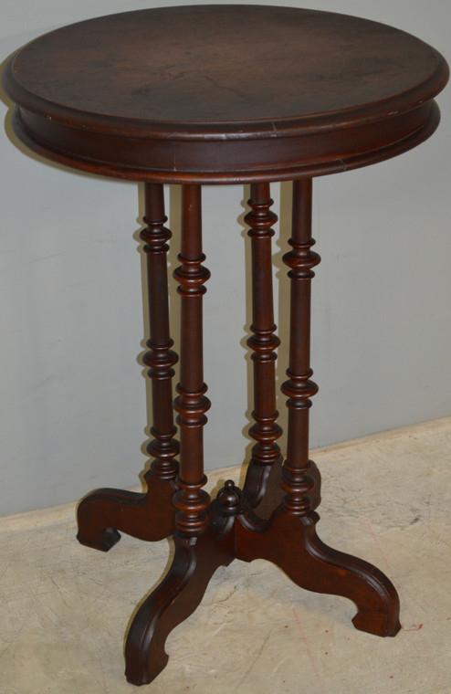 SOLD Victorian Walnut Round Lamp Table / Nightstand