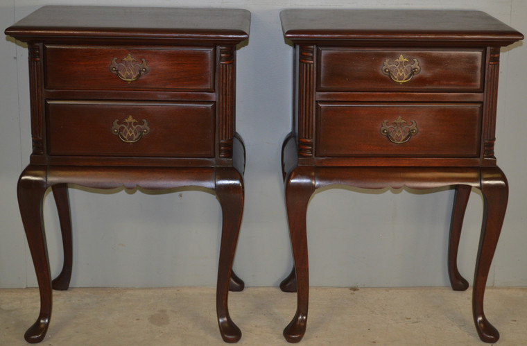 SOLD Pair of Solid Mahogany Chippendale Night Tables
