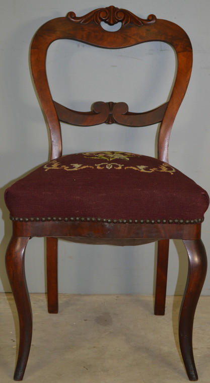 SOLD Needlepoint Civil War Era Ladies Desk Chair
