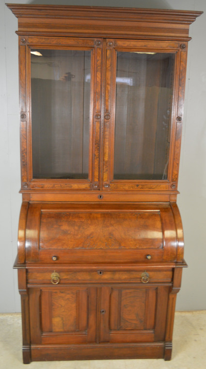 SOLD Victorian Walnut Cylinder Secretary Desk