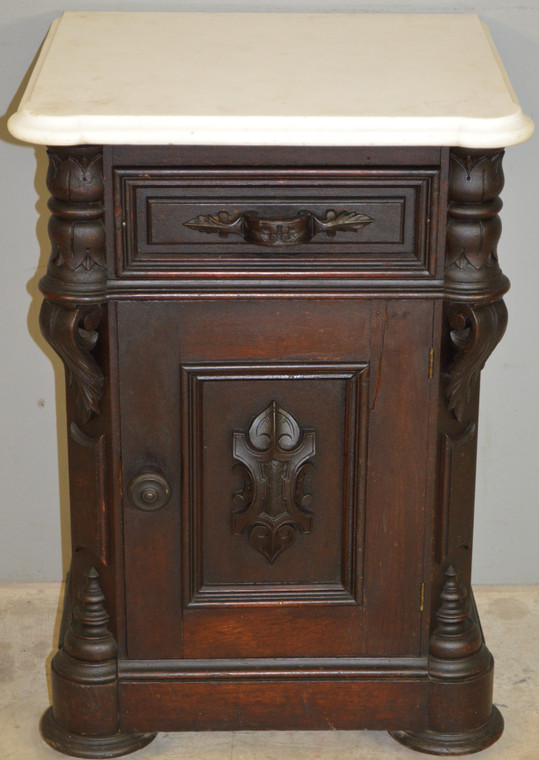 SOLD Victorian Pre- Civil War Marble Top Half Commode
