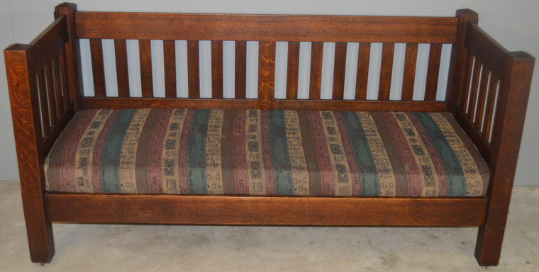 SOLD Mission Boxed Even Arm Sofa