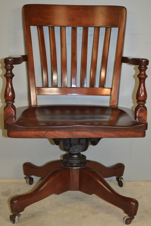 SOLD Mahogany Swivel Tilt Lawyers Office Chair