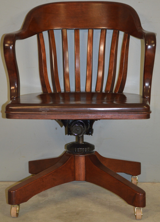 SOLD Antique Mahogany Bankers Lawyers Swivel Tilt Office Chair