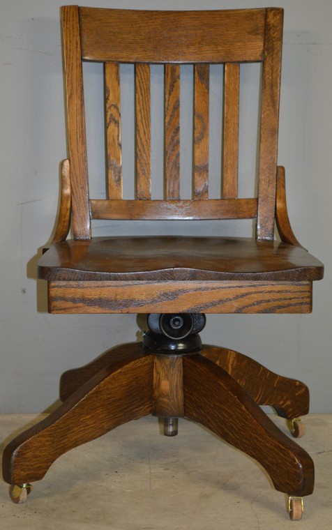 SOLD Oak Refinished Swivel Tilt Office Chair