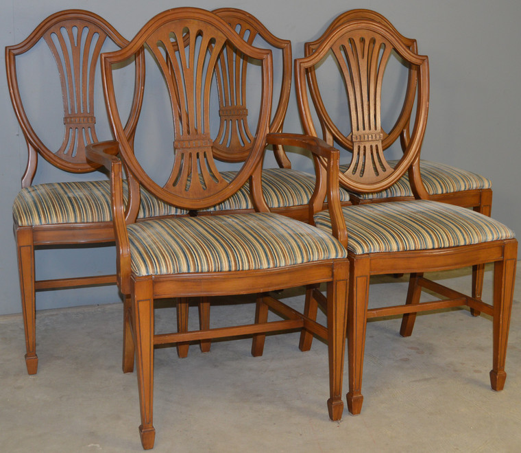 SOLD Set of 5 Mahogany Shield Back Dining Room Chairs – Hepplewhite