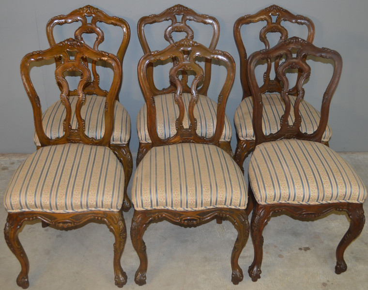 SOLD Set of 6 French Carved Parlor Chairs
