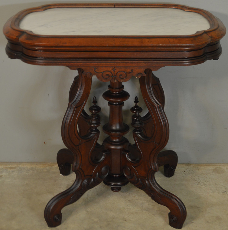 SOLD Victorian Marble Top Picture Frame Parlor Stand
