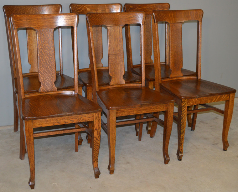 SOLD  Set of Victorian Oak Dining Chairs – 1900’s