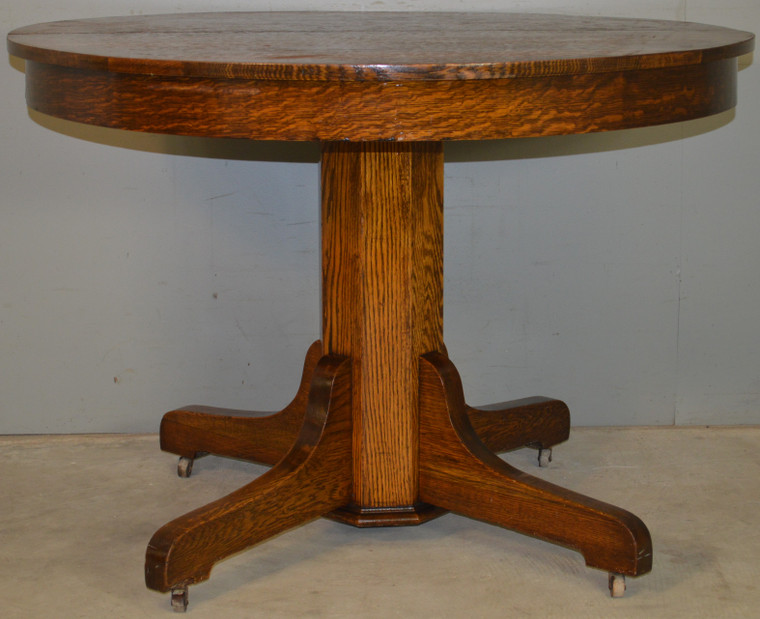 SOLD Victorian Oak Round 42 Inch Dining Table