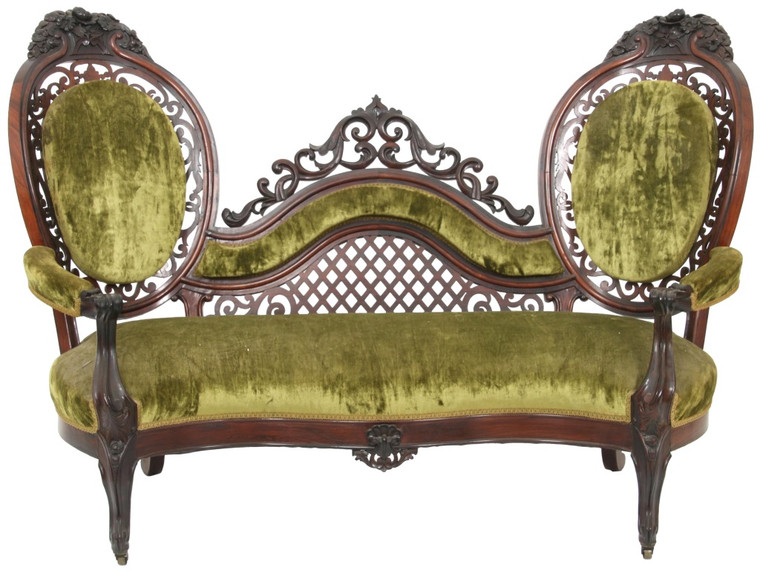 SOLD Rosewood Laminated Sofa