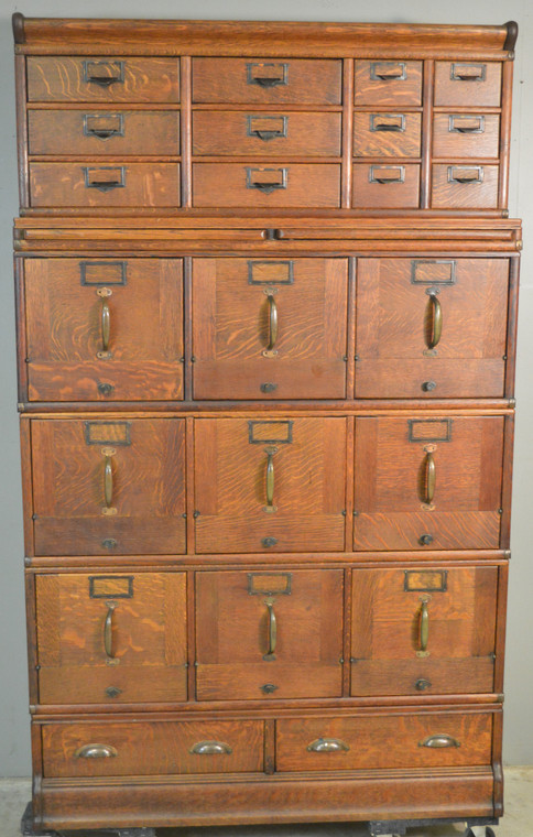SOLD Oak Sectional Stacking File Cabinet