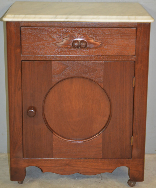 SOLD Antique Victorian Marble Top 1/2 Commode