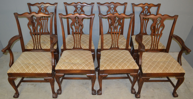SOLD Set of 8 Chippendale Ball and Claw Dining Chairs