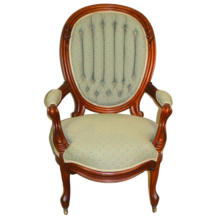 Victorian Carved Open Armchair