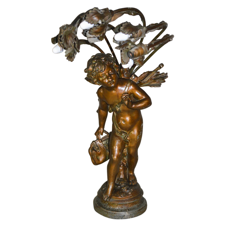 Antique Art Nouveau Cupid Lamp