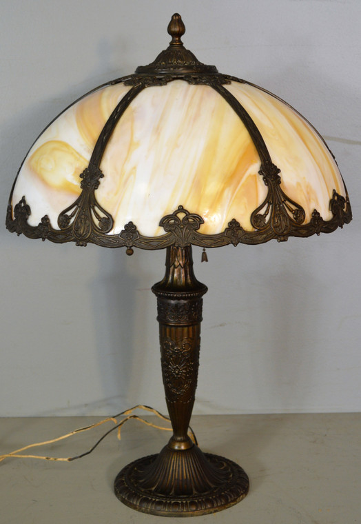 SOLD Antique Caramel Slag Table Lamp