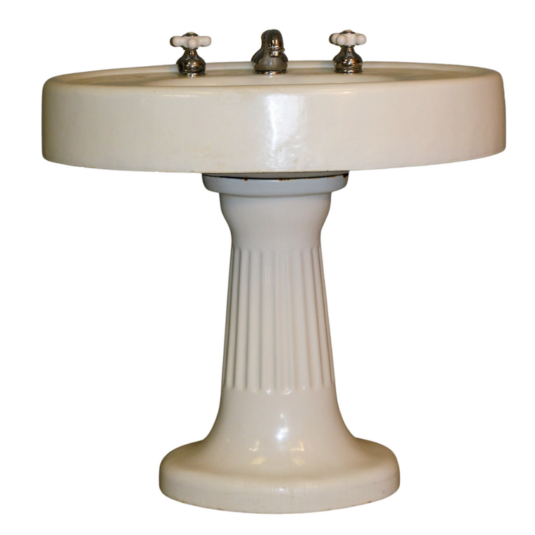 Victorian Oval Porcelain Pedestal Sink by Standard