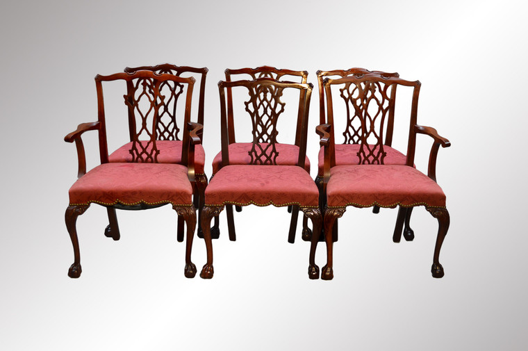 SOLD Set of Six Mahogany Chippendale Ball and Claw Dining Chairs