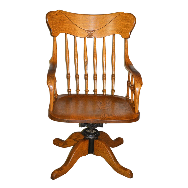 Carved Oak Victorian Office Chair