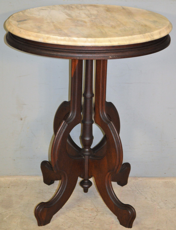 SOLD Oval Victorian Marble Top End Table