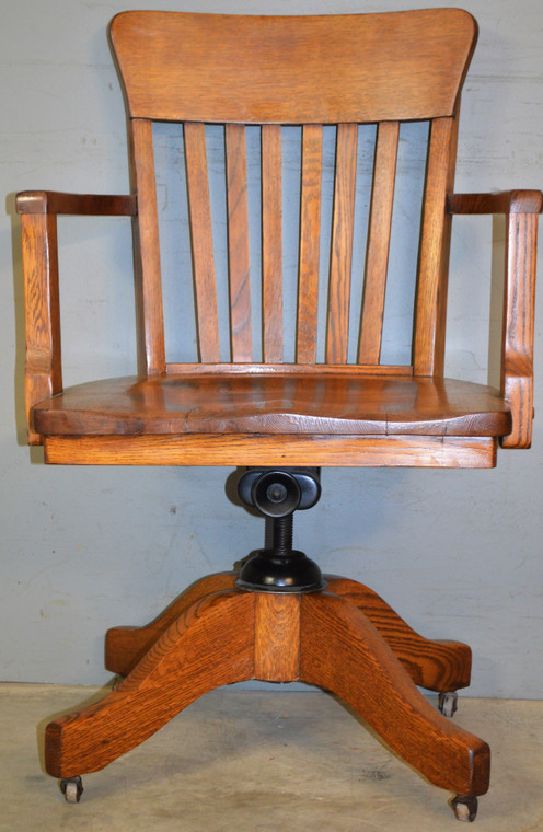 SOLD Oak Office Lawyers Swivel Tilt Chair