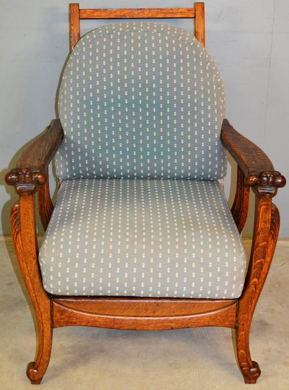 SOLD Oak Lion Head Morris Chair Victorian