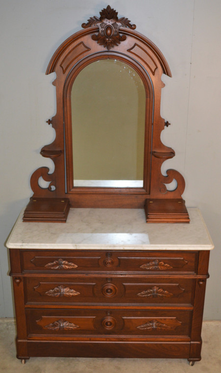 SOLD Victorian Marble Top Carved Dresser – Civil War