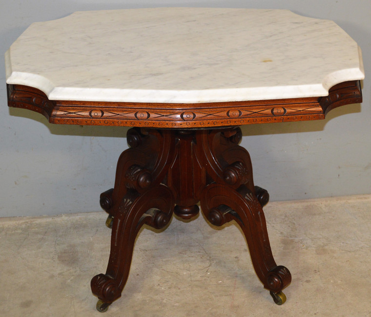 SOLD Victorian Carved Marble Top Coffee Table – Unusual Marble