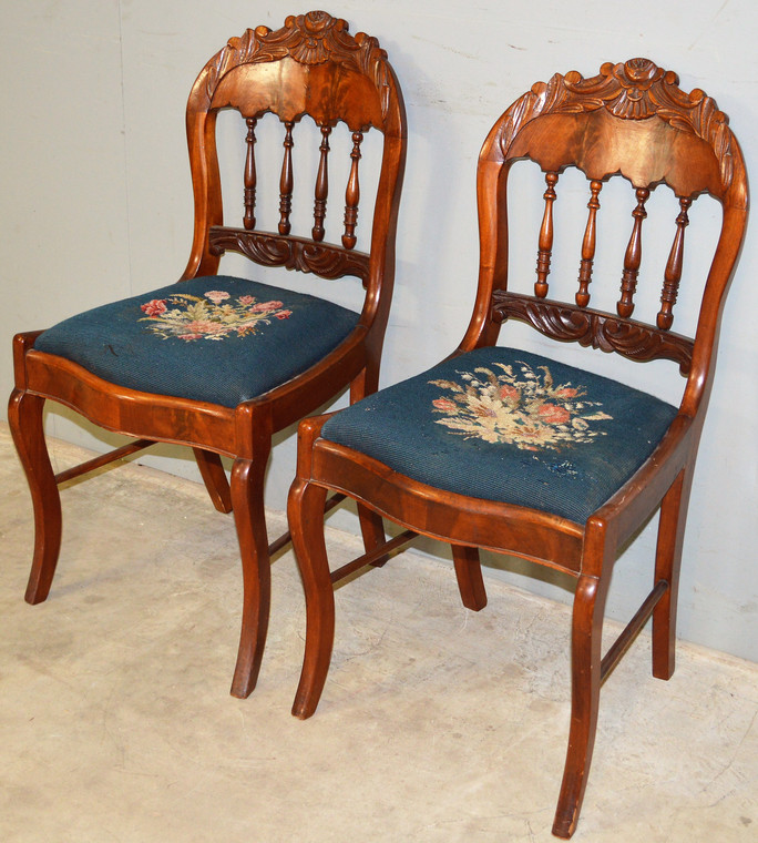 SOLDPair of Pre-Civil War Carved Chairs