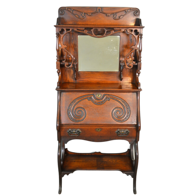 Oak Cowgirl Slant Top Secretary Desk