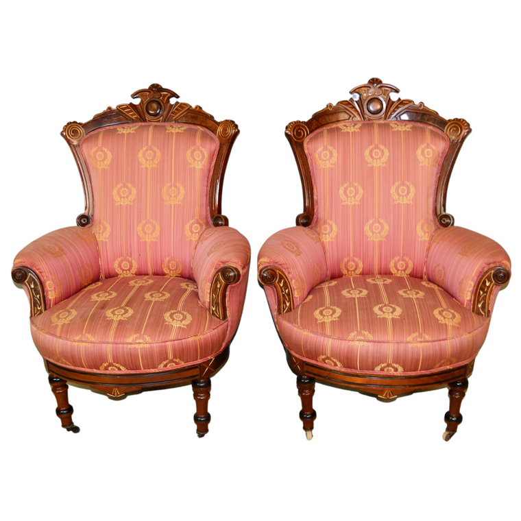 Victorian Renaissance Carved Arm Chairs