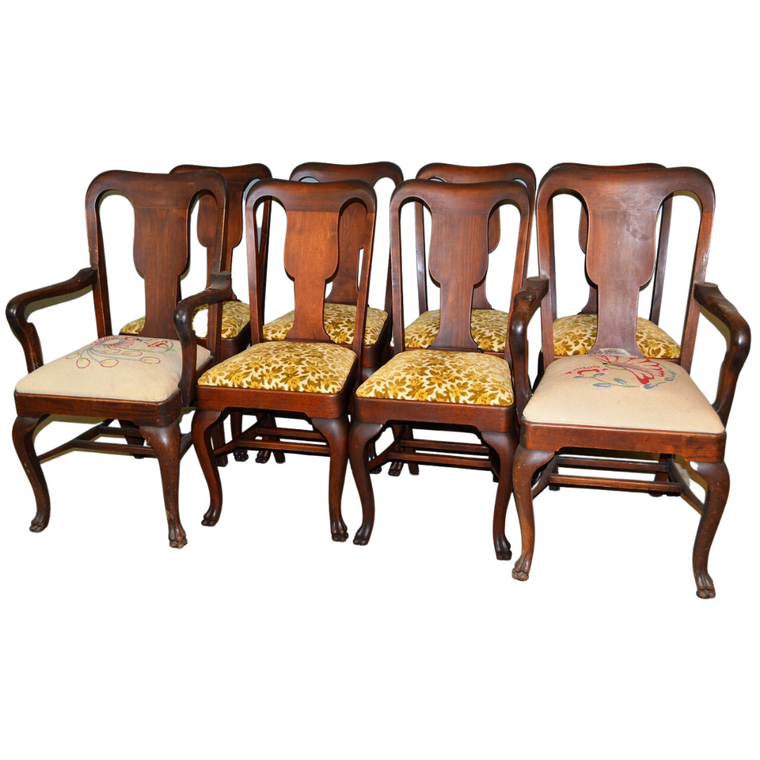 8 Mahogany Claw Foot Dining Chairs