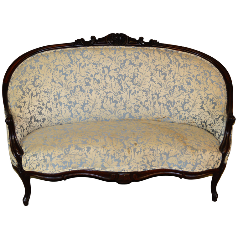SOLD Antique Sofa, Antique Victorian Walnut Carved Dainty Sofa