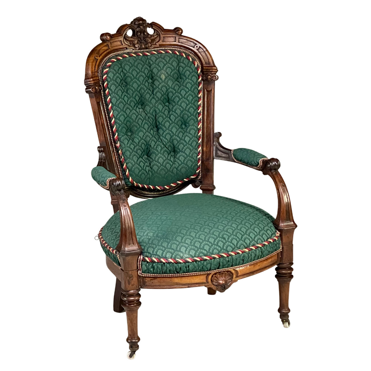 SOLD Antique Armchair, Antique Victorian Carved Arm Chair
