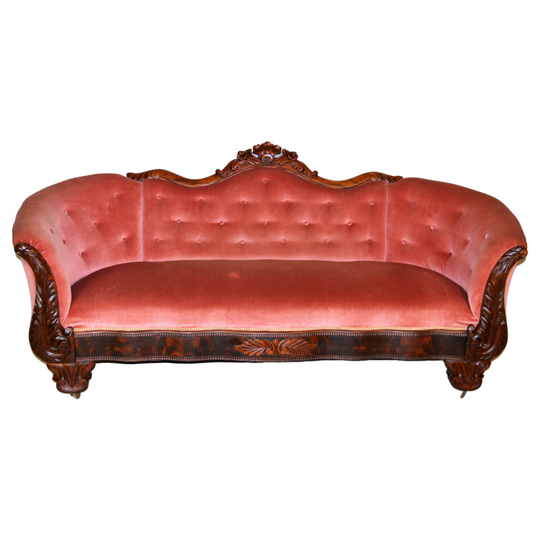 SOLD Antique Sofa, Antique Hand Carved Empire Sofa
