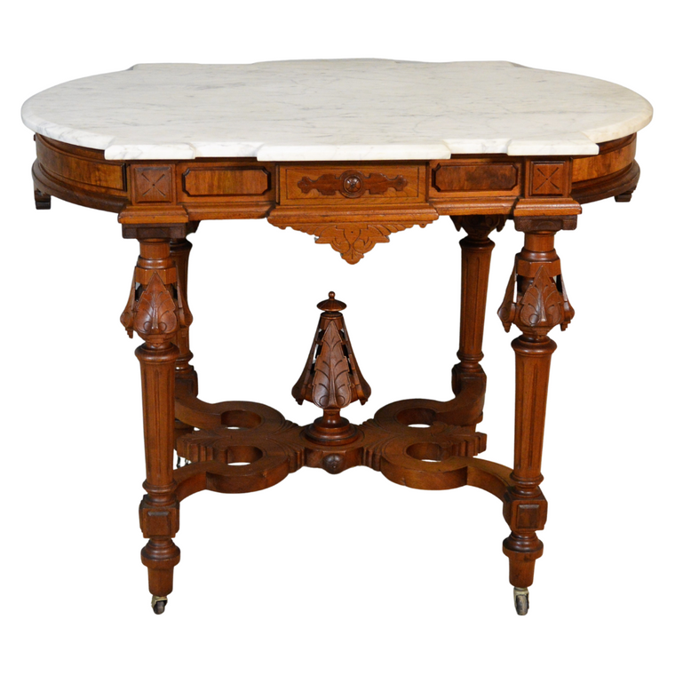 SOLD Antique Accent Table, Antique Victorian Marble Top Library Table