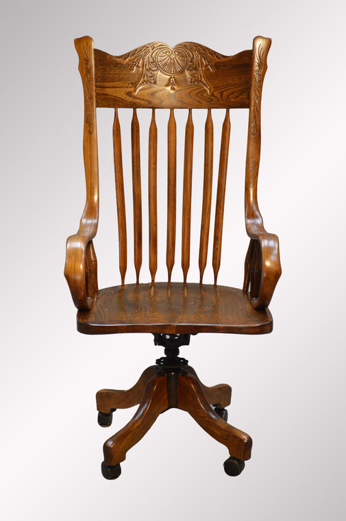 SOLD Antique Victorian Rolled Arm Lawyers Office Chair