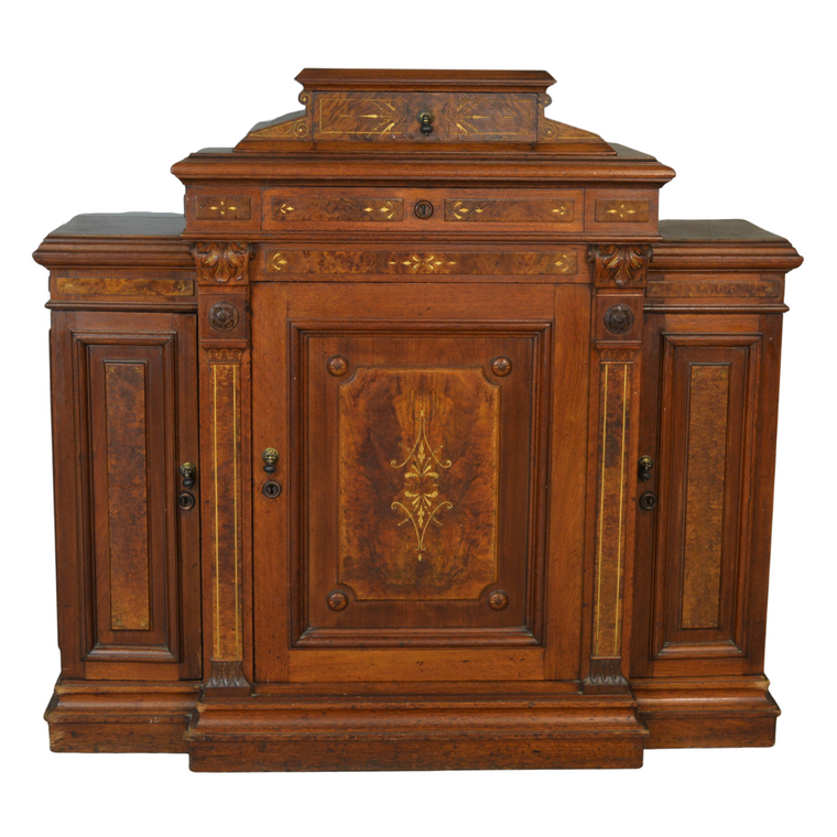 SOLD Antique Server, Victorian Walnut Incise Carved Credenza