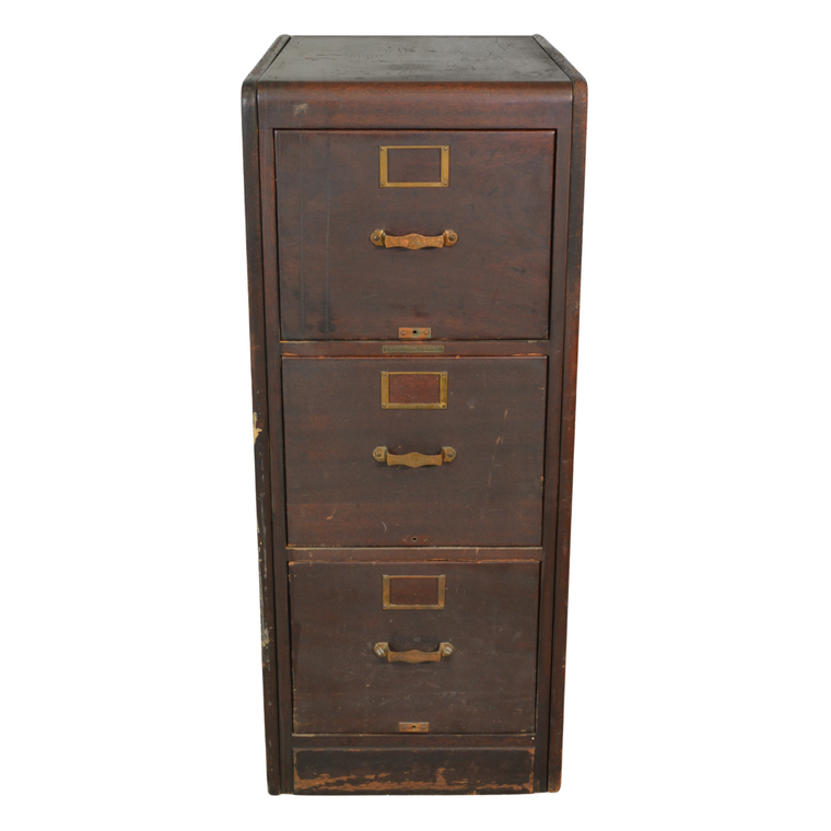 SOLD Antique File Cabinet, Mahogany 3 Drawer Filing Cabinet by Library Bureau