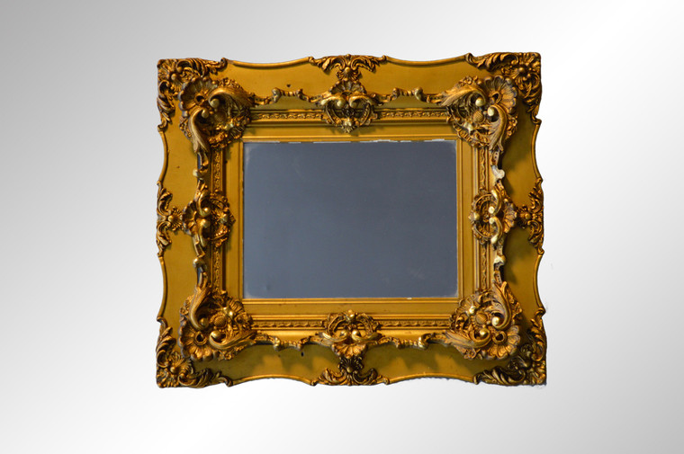 SOLD Antique Gold Period Carved Picture Frame Mirror