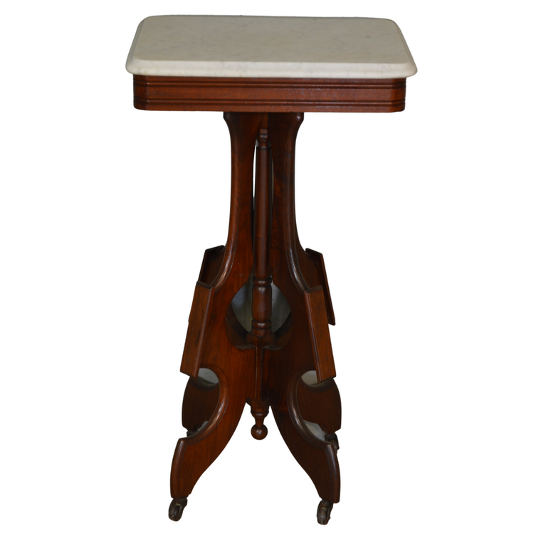 SOLD Antique Nightstand, Victorian Small Marble Top Commode