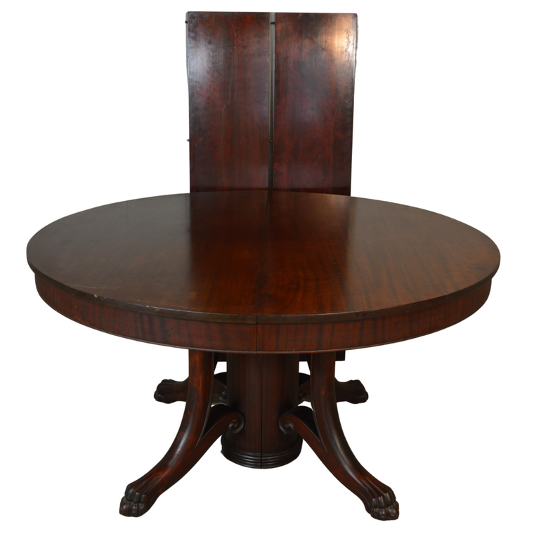 SOLD Antique Victorian Round Mahogany Claw Foot Banquet Dining Room Table