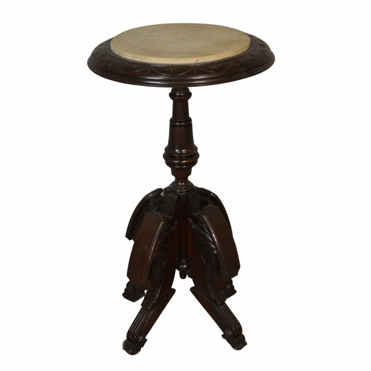 SOLD Antique Victorian Marble Top Candle Stand or Plant Stand