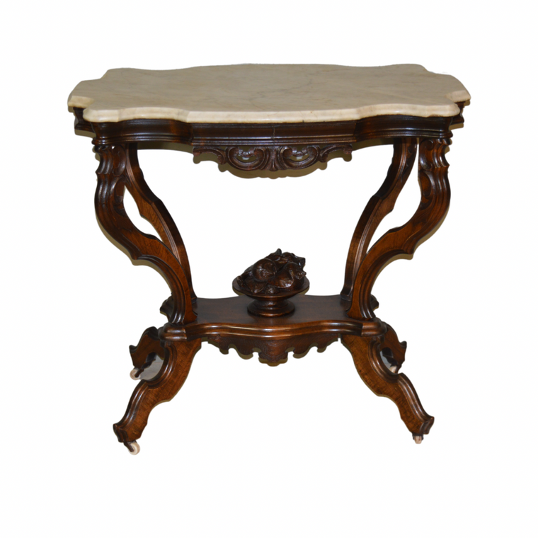 SOLD Antique Marble Top Parlor Table