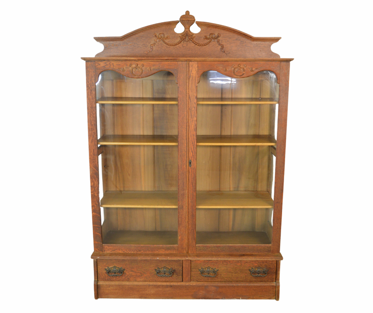 SOLD Antique Oak China Cabinet or Bookcase
